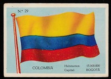 Spanish Cigarette Card c1963 Cigarrrillos Cumbre - World Flags #29 Colombia