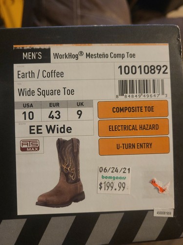 ariat work boots composite toe workhog 