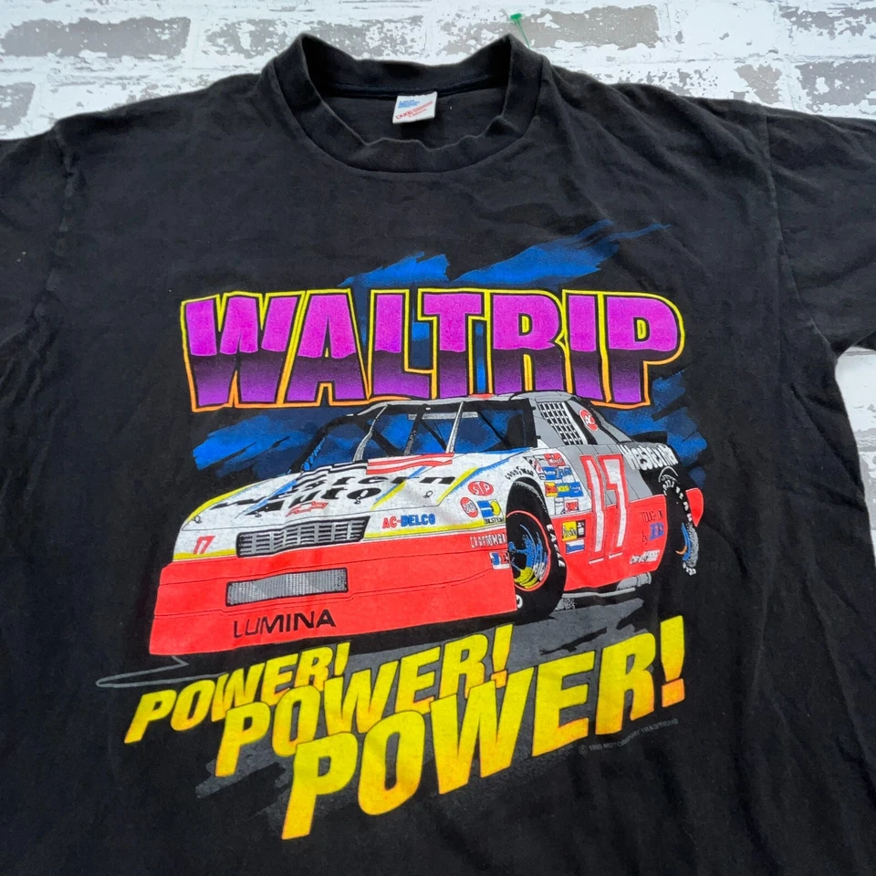 Camisa Nascar De Colección Hombres Grande Negra Darrell Waltrip Años 90 EE. UU. Camiseta Desteñida por el Sol Adulto Foto 2 de 4
