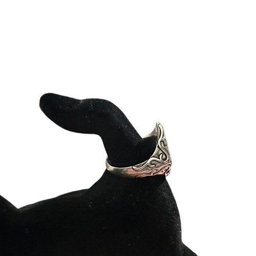 Anillo Firmado WTS 925 Hombres 25mm Cruz Celta Esterlina y Detalles Ornamentados Talla 12 13g - Imagen 8 de 15