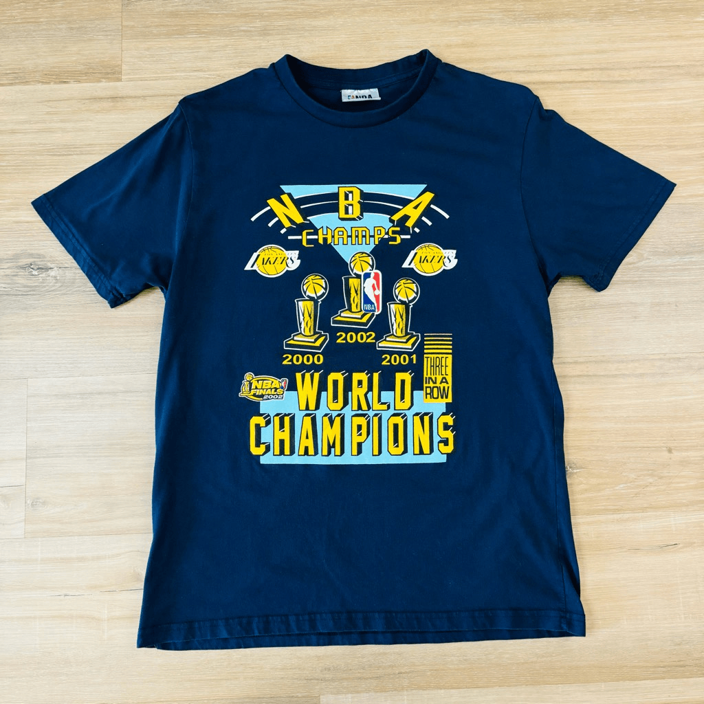 Y2K NBA taglia L Los Angeles Lakers tre in fila campioni del mondo di basket campioni