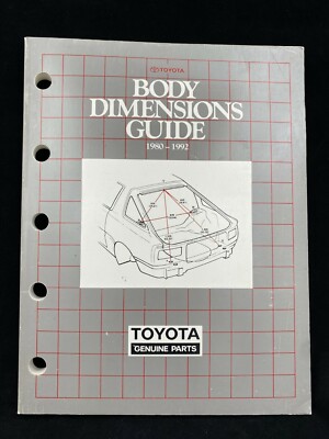 Toyota Genuine Parts Body Dimensions Guide 1980 - 1992 Book Used