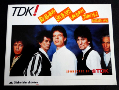 Werbe-Aufkleber TDK  Rolling Stones Urban Jungle Tour Europa 1990 Mick Jagger