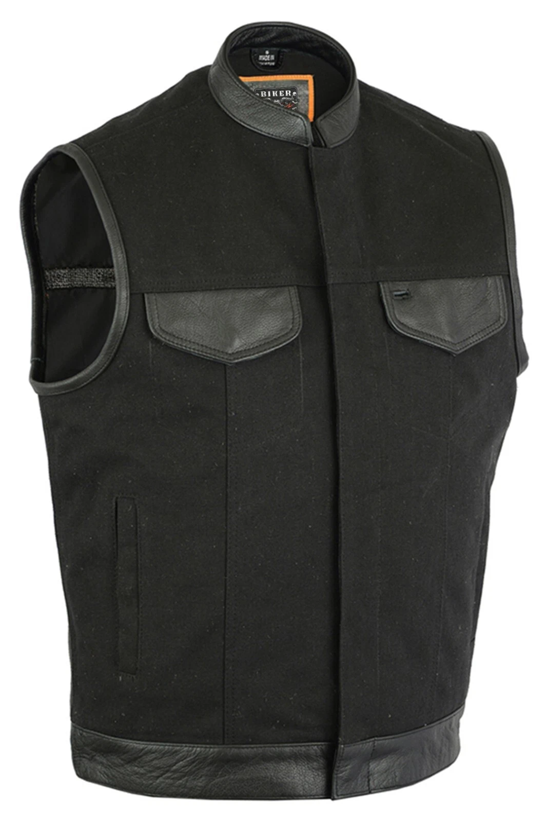 Men’s Biker Vest Motorcycle Vest for Men’s With Concealment Armory Pocket