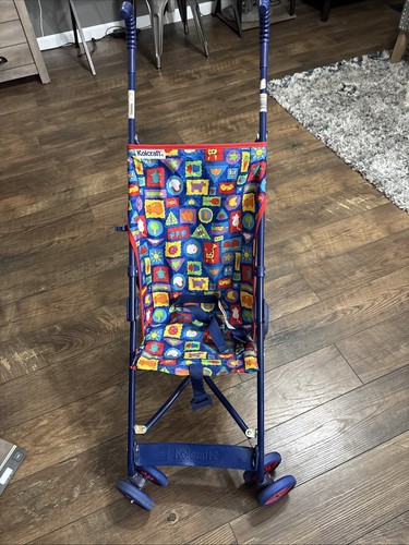 Vintage Kolcraft Stroller 2002 Bright, Colorful Animals, Food Plants, Art