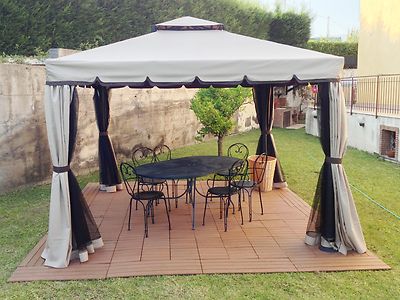Gazebo Da Giardino Bakaji 3x3m - Acciaio Inox, Tessuto Oxford Beige - Foto 10