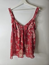 Vintage Y2K Victoria  s Secret Sheer Babydoll Nightie Floral Ruffle Womens L