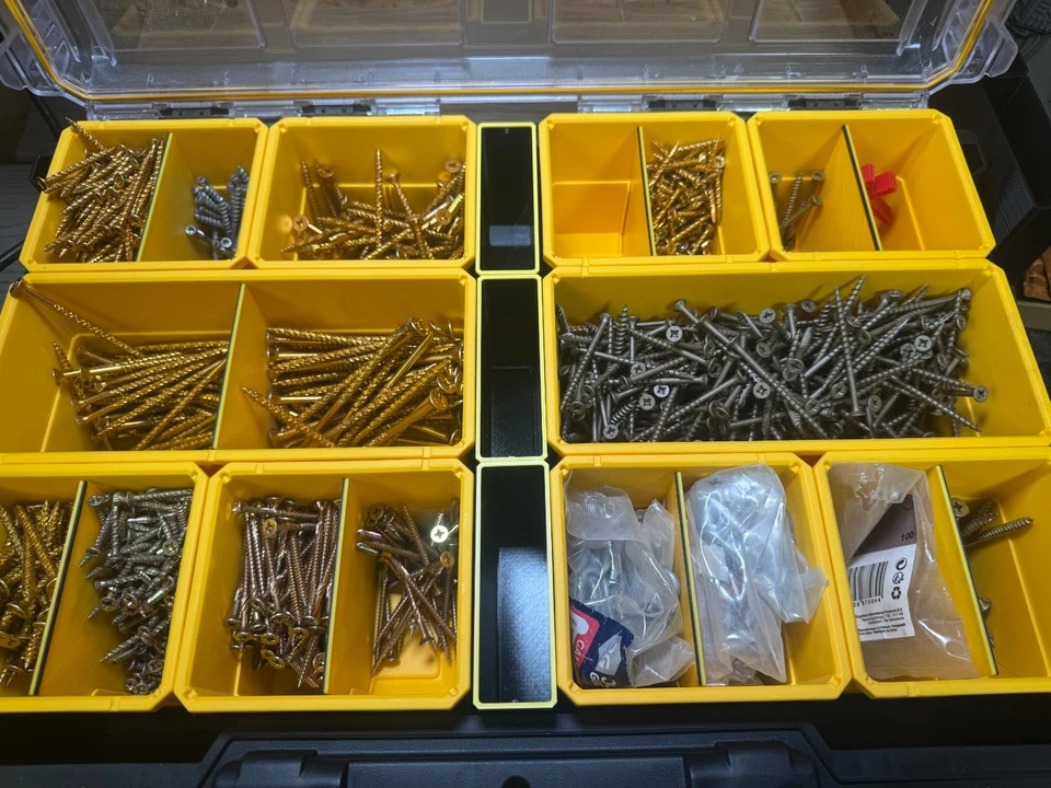 3x Middle Bins Compatible with DeWalt ToughSystem 2.0 Organiser Toolbox | PETG - Image 3 of 4