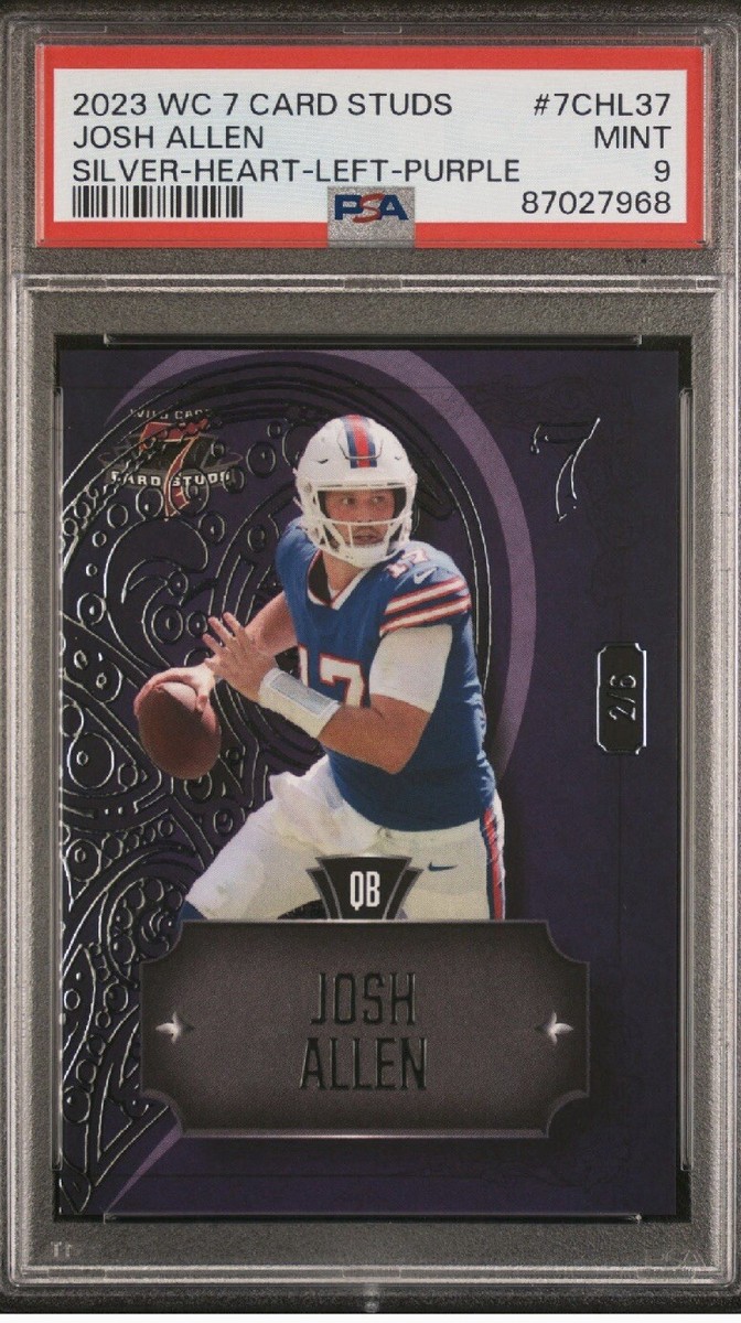 POP 1 2023 Wild Card 7 Card Stud JOSH ALLEN /6 SSP Bills QB PSA 9