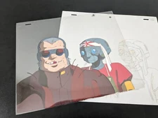 BUBBLEGUM CRASH Mechanic Adama Anime PRODUCTION CEL 2-CEL SETUP+PENCIL SKETCH