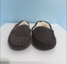 Emu Australia Ridge Shearling Lined Men's Slippers Moccasins Brown SIZE 8 SUEDE