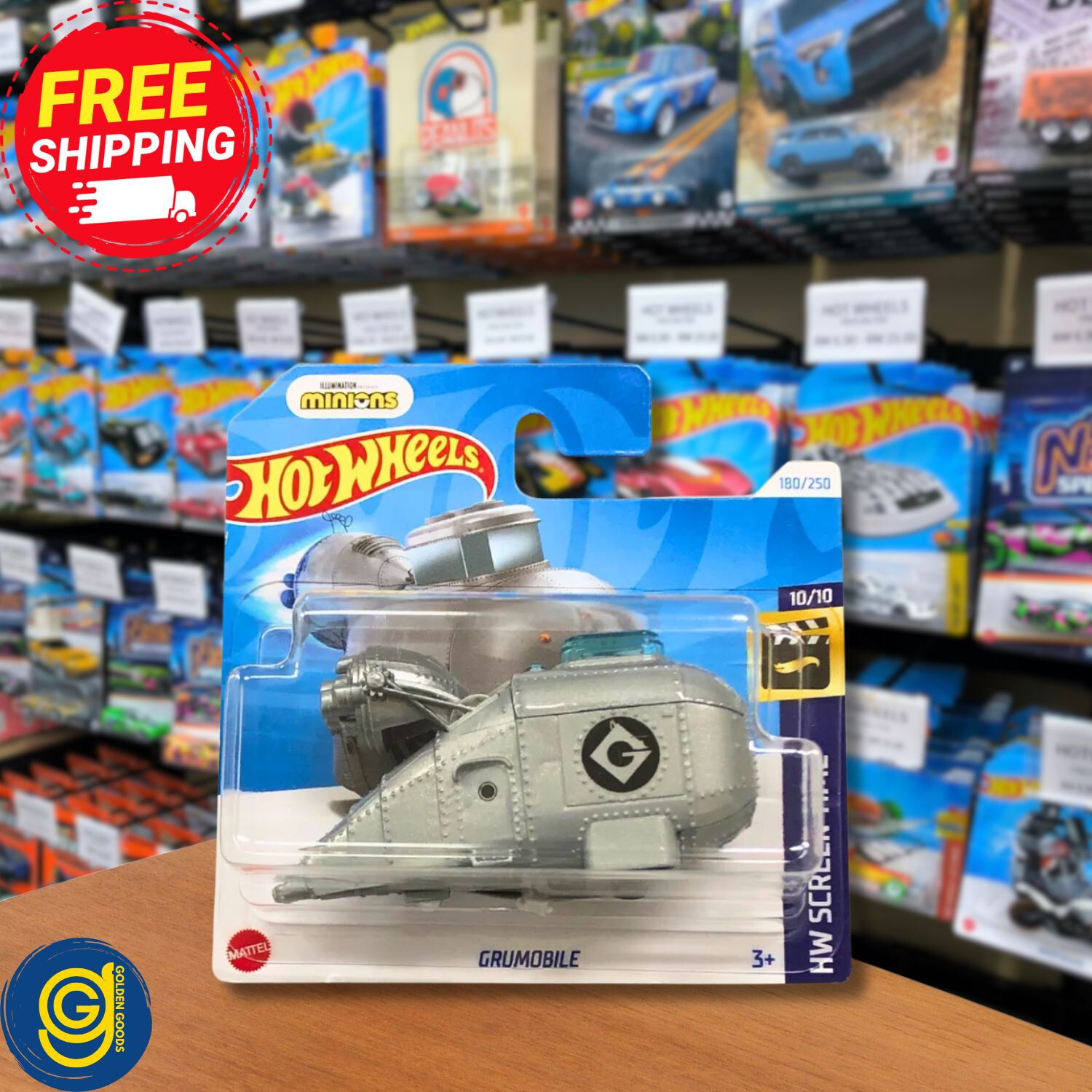 Hot Wheels Grumobile (Shortcard) 2024 HW Screen Time Series Gray Color Diecast