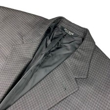 Jos A Bank Men  s Silk/Wool 2-Button Blazer Jacket Gray/Brown Check   44L