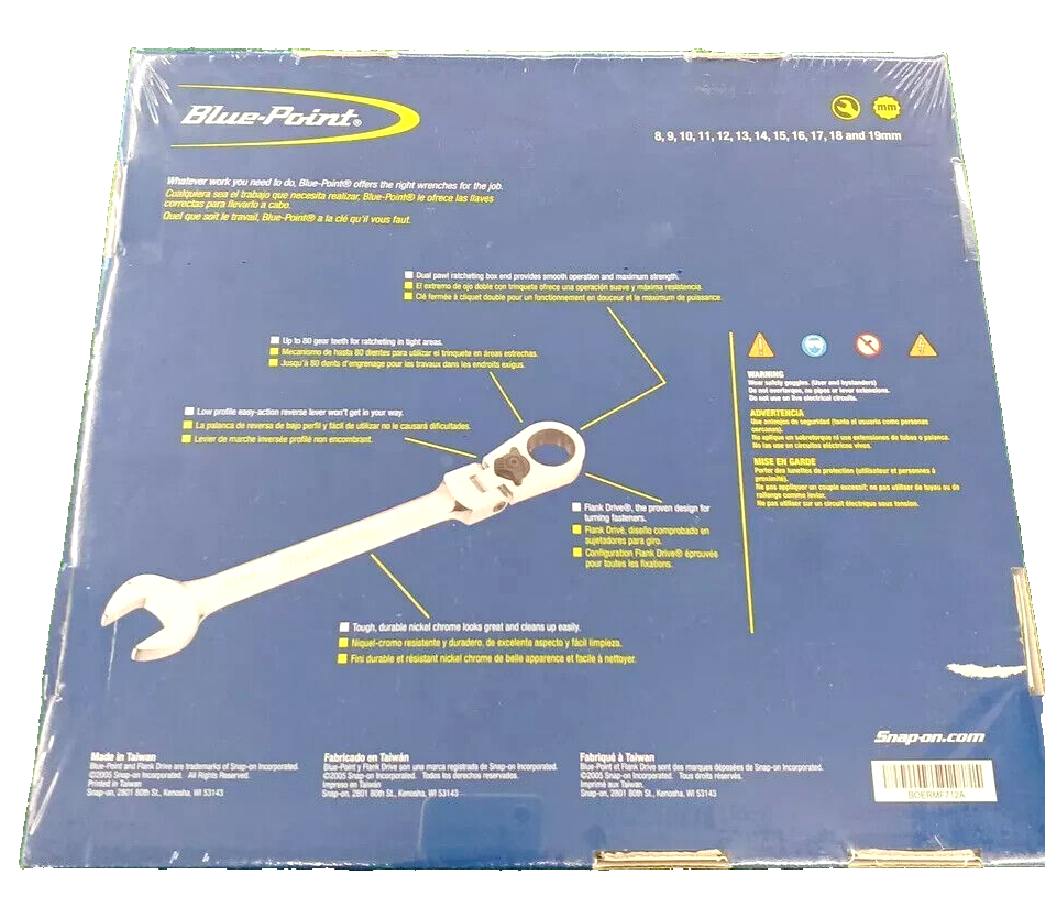 3点 Blue Point Tools 12pc Metric Ratcheting Flex Head Combo Wrench Set