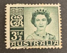 1959-63 Pre-Decimal Queen Elizabeth II 3 1/2d Green Stamp FU No WMK