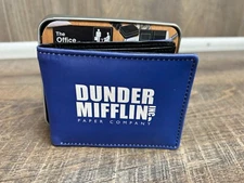 The Office Dunder Mifflin Wallet Bi Fold Wallet In Gift Set Tin Blue New