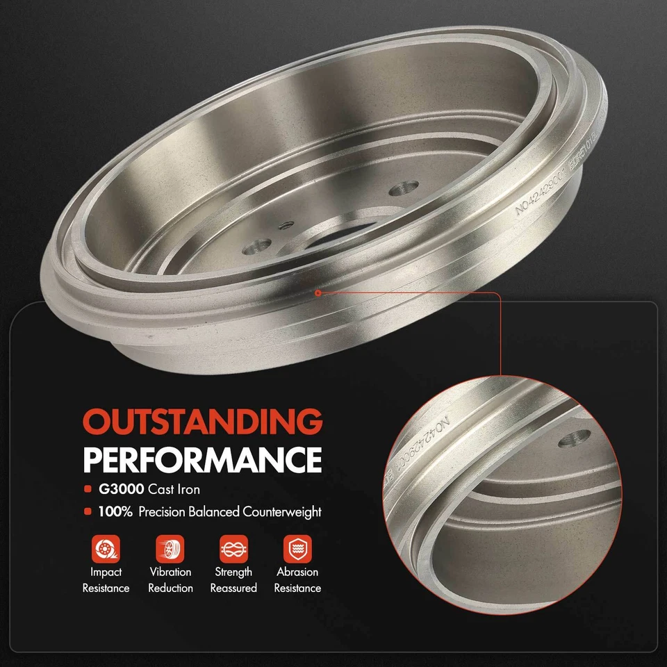 Tambor de freno trasero + zapata de freno de cerámica para Hyundai Accent 2013 2014 2015 2016 2017 Foto 4 de 4