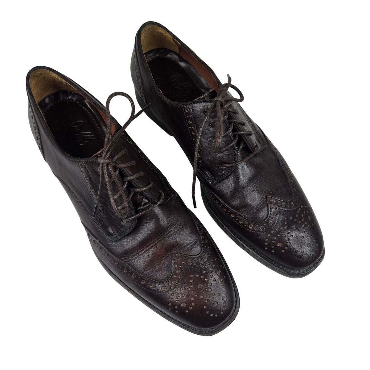 Johnston & Murphy Shoes Mens 8 Brown Leather Wingtip Oxford Lace Up Dress Brogue Johnston & Murphy Upton Wingtip Dress Casual Shoe, Tan Full  main image 2