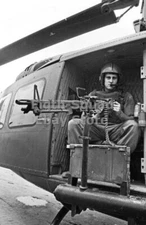 WW2 Picture Photo Vietnam war machine gunner in helicopter 6273