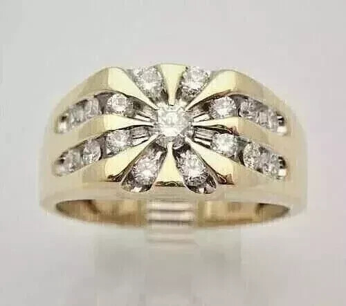 2Ct Men's Moissanite Wedding Band in 14K Gold Plated Silver-image