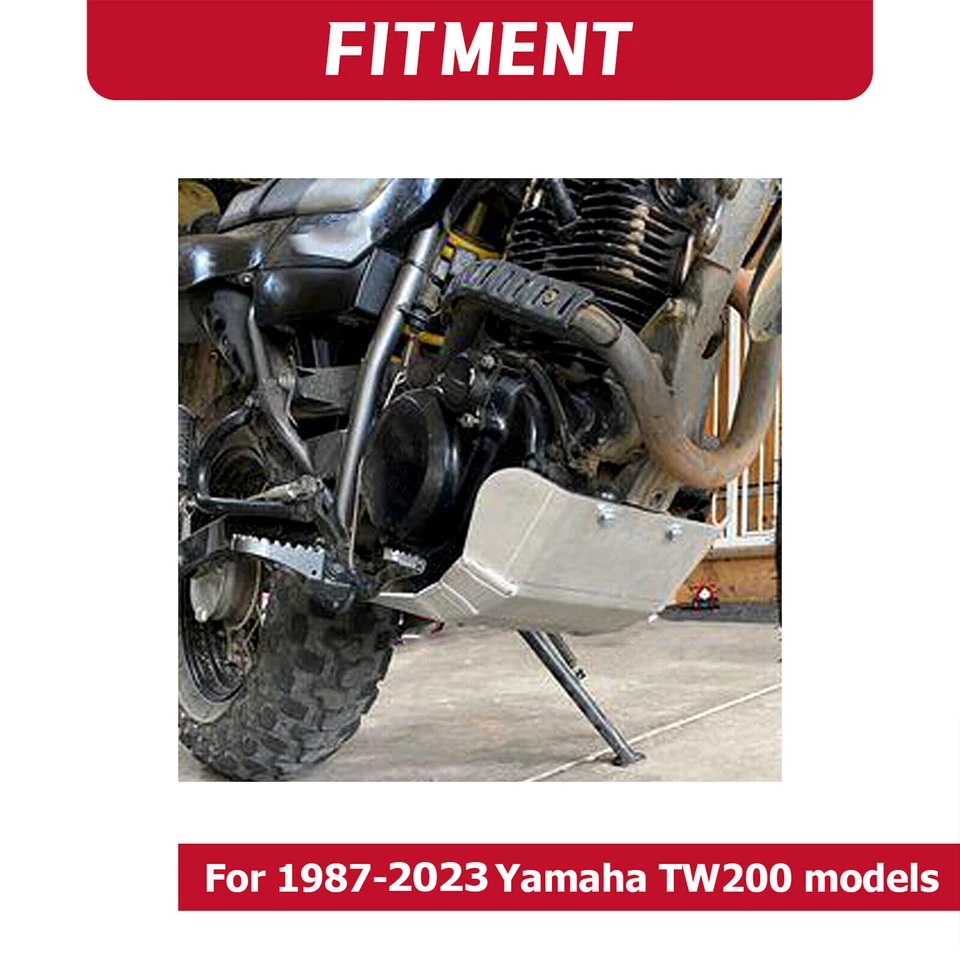 Aluminum Skid Plate Engine Guards For Yamaha TW200 87-24 Off-Road Full Coverage - Image 2 of 4