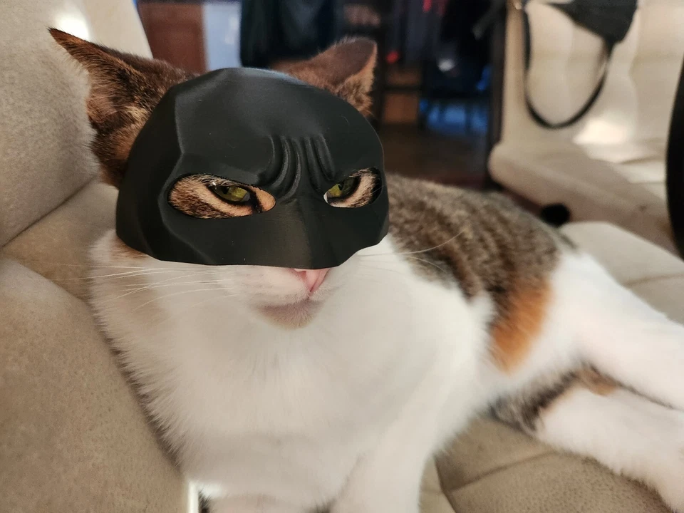 Viral 3D Printed Cat Mask - Batman/Devil Pet Cosplay from TikTok (Custom Colors) - Image 2 of 4