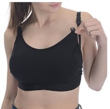NEW Momcozy Adjustable Breast-Pumps Holding and Nursing Bra Black Size Small