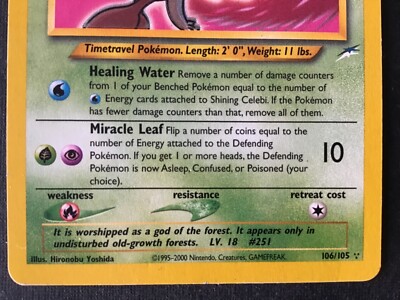 Pokemon cards Shining Celebi 106/105 ULTRA RARA HOLO NEO DESTINY