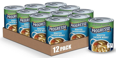 (12 Pack) Progresso Reduced Sodium Roasted Chicken Noodle Soup, 18.5 Ounce