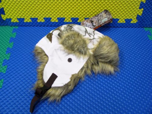 BOM-300 Soft Faux Fur Trapper Winter Hat w/Earflaps Size A R3703/RT AP Snow Camo - Afbeelding 1 van 3