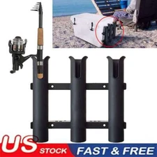 Removable 3 Tube Boat Fishing Rod Holder w/Screws for Marine Kayak Side Mount US