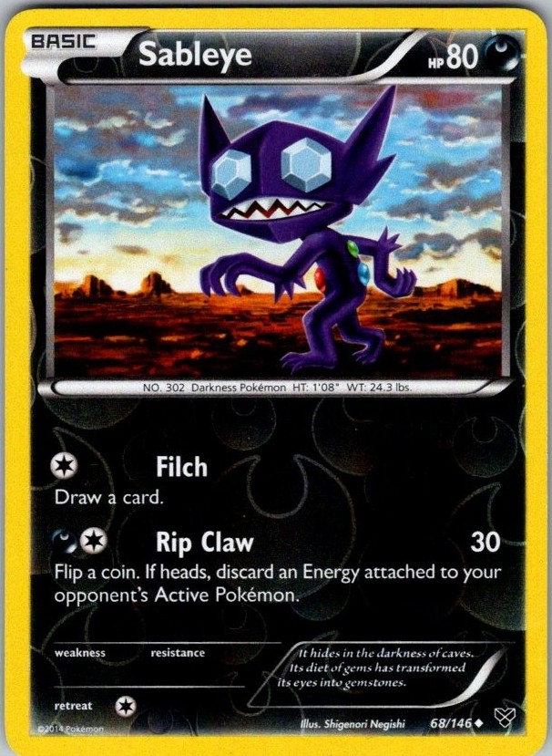 Sableye Reverse Holo Uncommon XY Base Set 68/146 MP