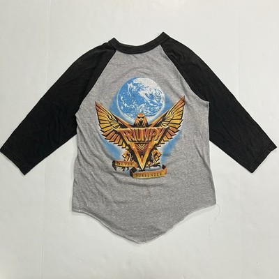 Vintage 1980s Triumph Never Surrender World Tour T Shirt Raglan 1983