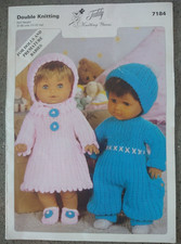 Teddy Double knitting pattern Doll & Premature Baby Outfits 7184 Pre-owned