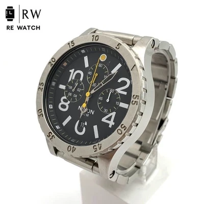 NIXON 48-20 Chronograph Uhr Edelstahl schwarzes Zifferblatt aus Japan - Bild 1 von 4