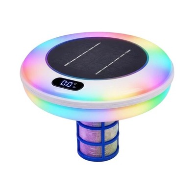 Floating Solar Pool Ionizer for Backyard Pools with Color Light Accent