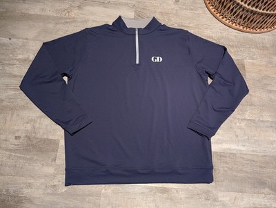 Peter Millar Men's Perth Performance Quarter-Zip Navy XL Golf Digest GD Logo EUC