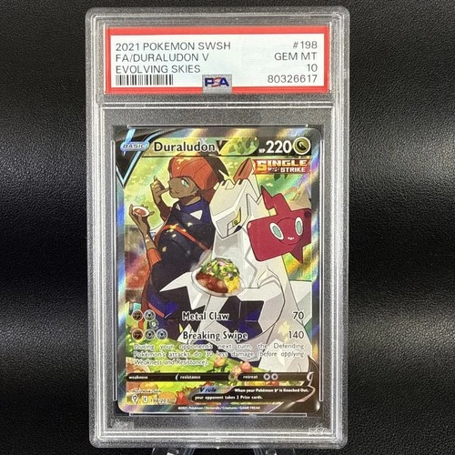 Duraludon V (Alternate Full Art) 198/203 SWSH07: Evolving Skies Holo PSA 10