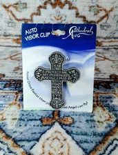 Cathedral Art (Abbey & CA Gift) Traveler's Prayer Cross Sun Visor Clip 