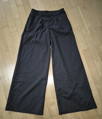 NEU H&M schwarze weite Hose 32 XS Culotte Marlenehose Popeline wide leg Pants