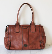 Fossil Long Live Vintage Reissue Messenger Laptop Brown Distressed Shoulder Bag