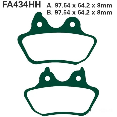 Bremsbelag EBC FA434 Hinten FüR Harley Davidson Fxstbic 1450 EFI Night Creeper 2-image