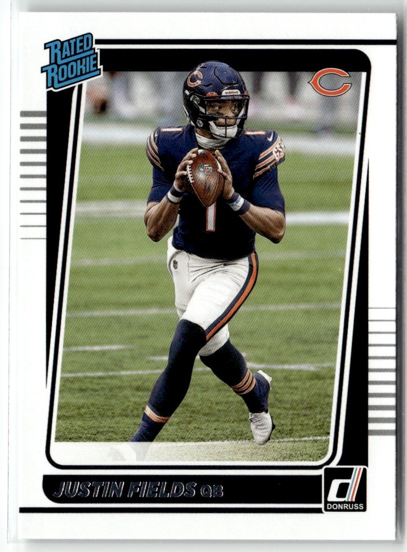 Justin Fields RC 2021 Donruss Rated Rookie Chicago Bears #253
