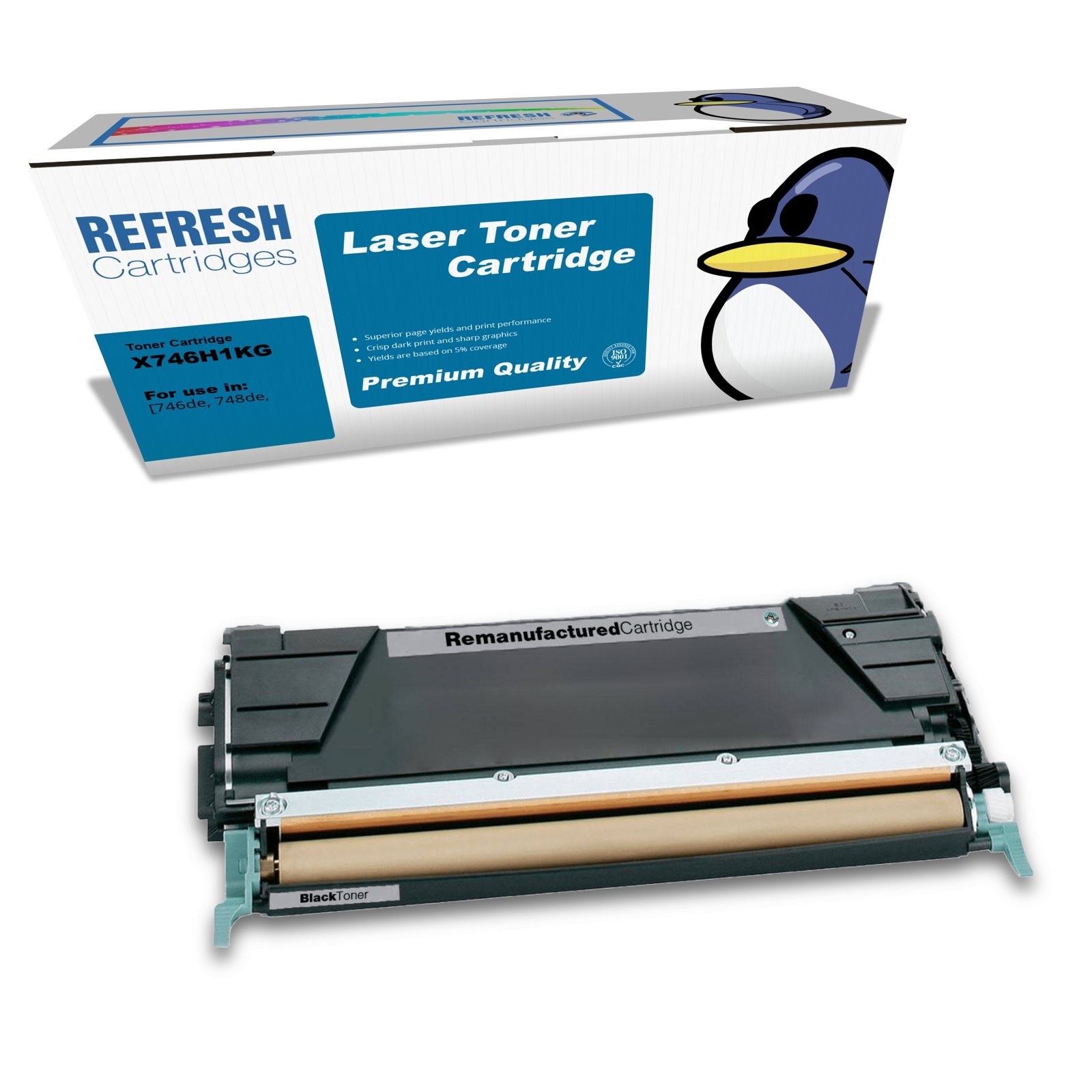 Refresh Cartridges Black X746H1KG Toner Compatible With Lexmark Printers