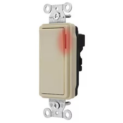 Hubbell Wiring Device-Kellems Snap2121pli Pilt Lit Wall Swtch, 1-Pole,