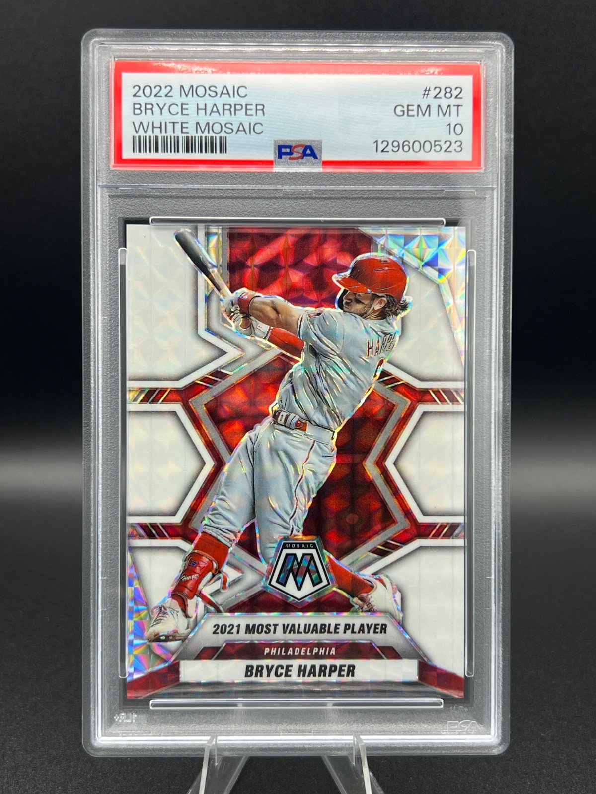 2022 Mosaic MVP Bryce Harper /25 White Mosaic PSA 10 POP 1 - Phillies view 2