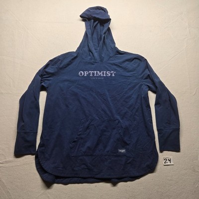Life is Good Hoodie Women M Blue Crusher Flex 4 Way Performance Optimist Outdoor