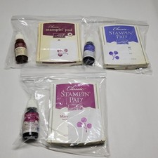 STAMPIN UP CLASSIC INK PADS WITH MATCHING REFILL BOTTLES LOT OF 3 SETS