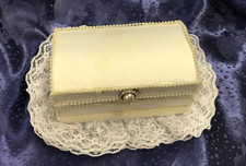 VTG 90s Handmade Wedding Ring Bearer Box Holder Box Decorative Jewelry Box-used