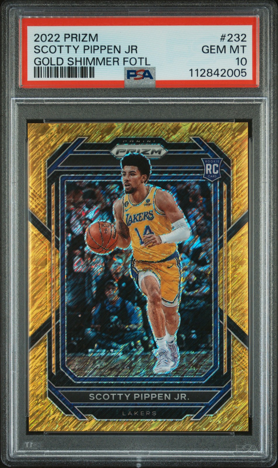 2022 Panini Prizm Scotty Pippen JR #232 Gold Shimmer Fotl PSA 10